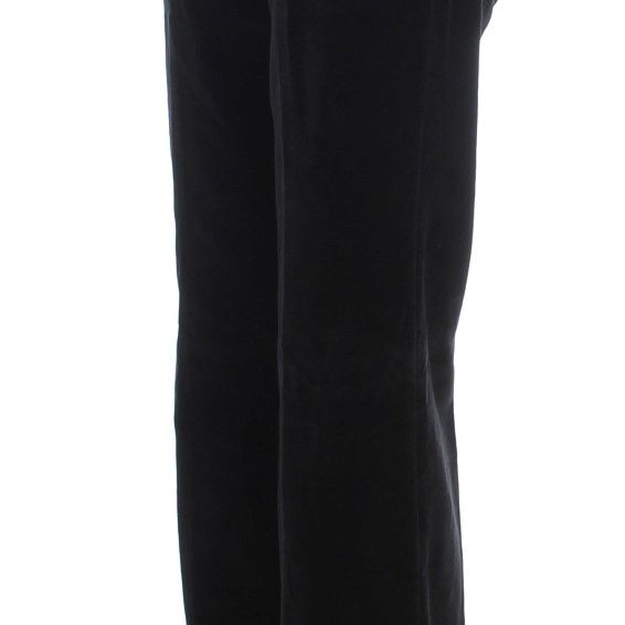 Ermanno Scervino Black Velvet Cotton Straight Legs Pants