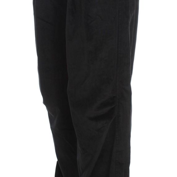 Ermanno Scervino Black Velvet Cotton Capri Bootcut Pants