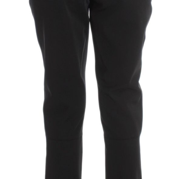 Ermanno Scervino Black Cotton Blend Capri Cropped Pants