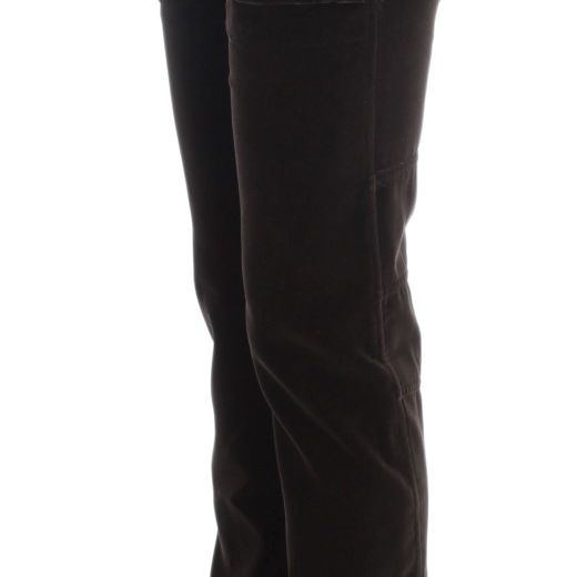 Ermanno Scervino Brown Cotton Velvet Zippers Slim Fit Pants