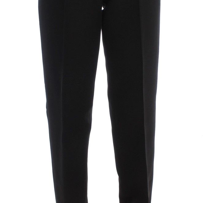 Ermanno Scervino Black Striped Cotton Blend Wide Legs Pants