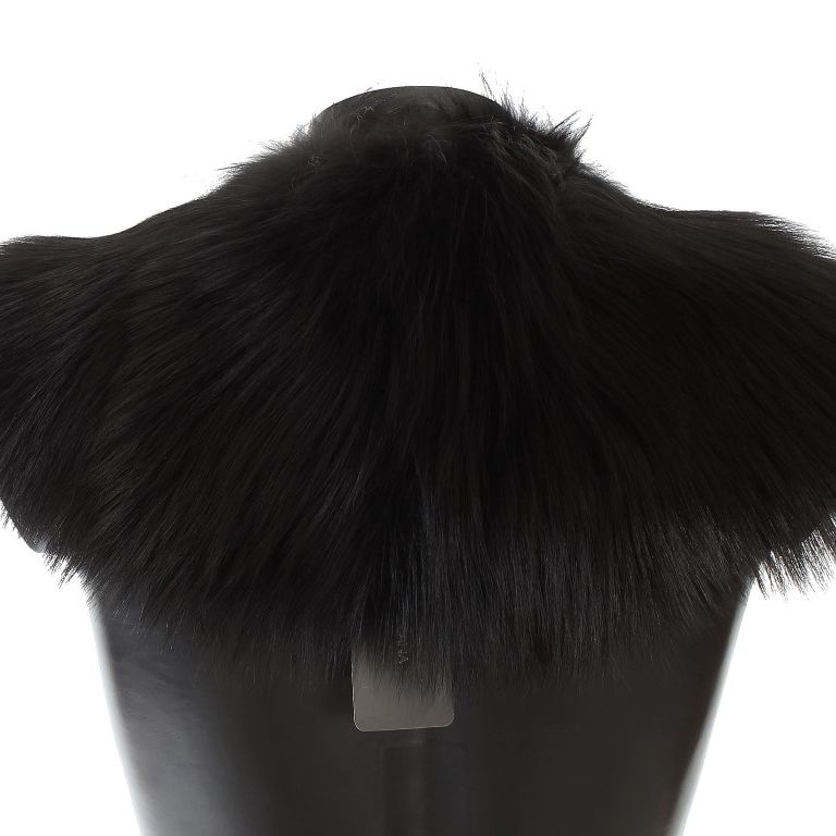 Dolce & Gabbana Black Fox Fur Collar Scarf