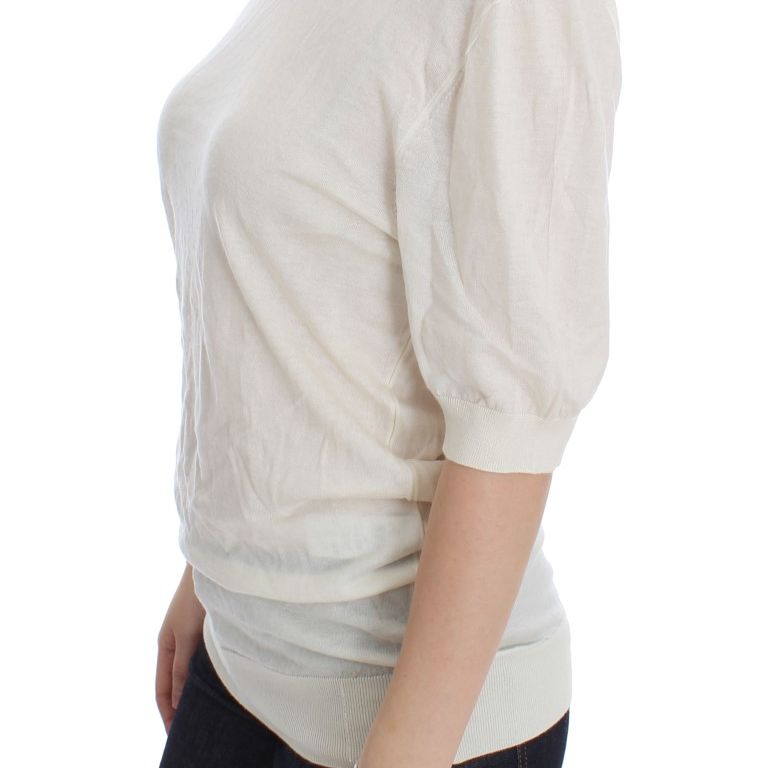 Dolce & Gabbana White 100% Cashmere Sweater
