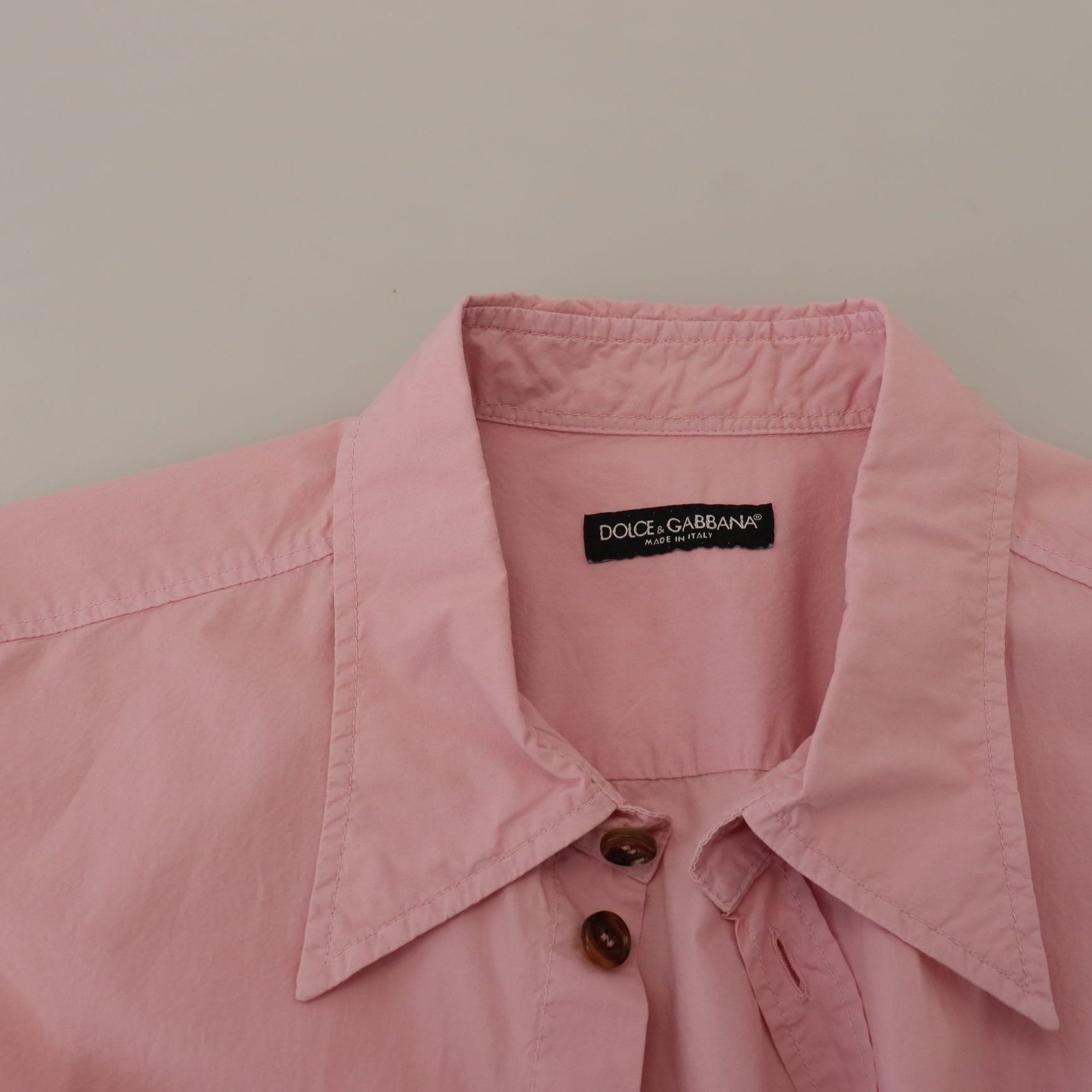 Dolce & Gabbana Pink Casual Button Down Long Sleeves Shirt