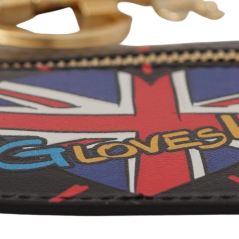 Dolce & Gabbana Black Leather #DGLovesLondon Keyring Cardholder Coin Case