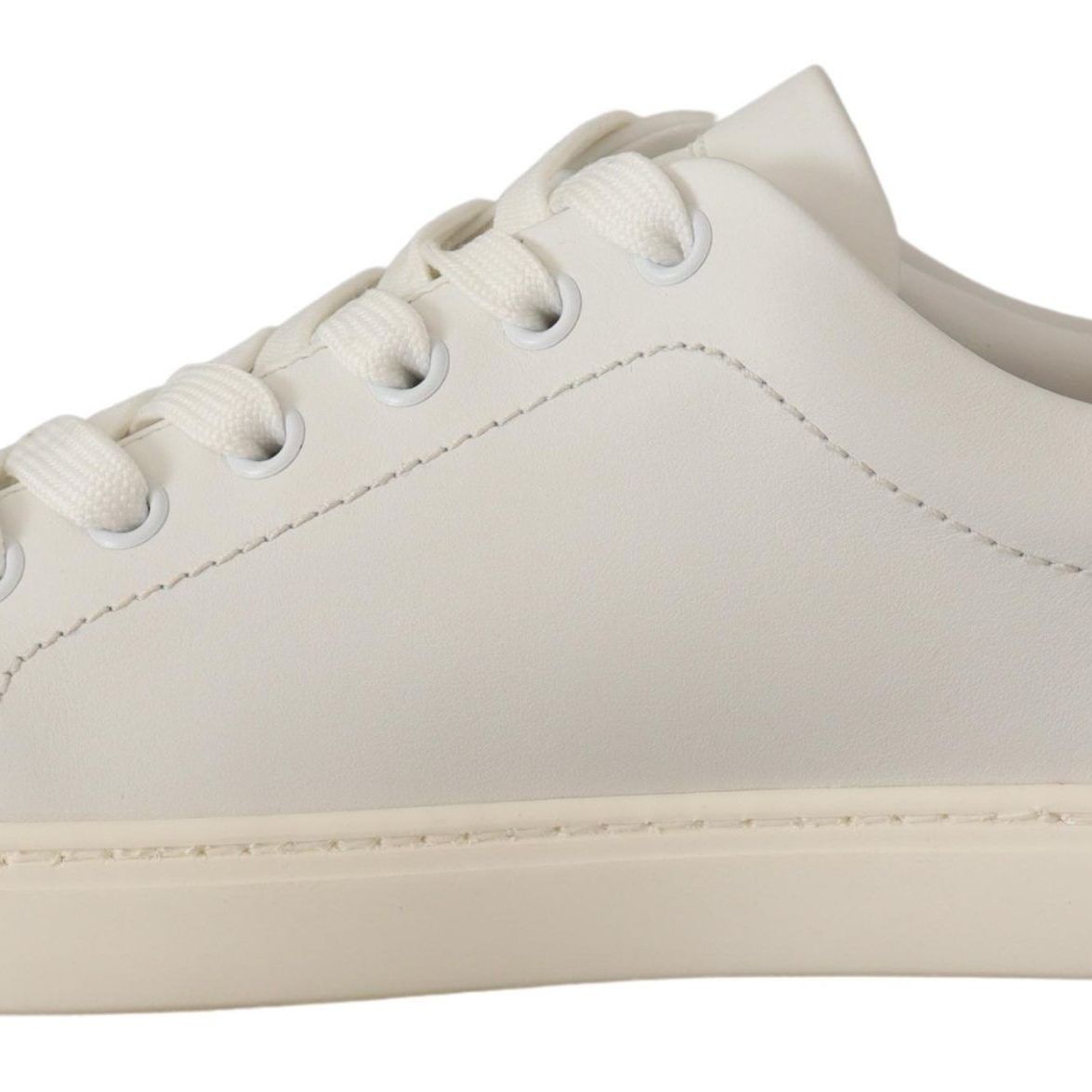 Dolce & Gabbana White Pink Leather Low Top Sneakers Womens Shoes