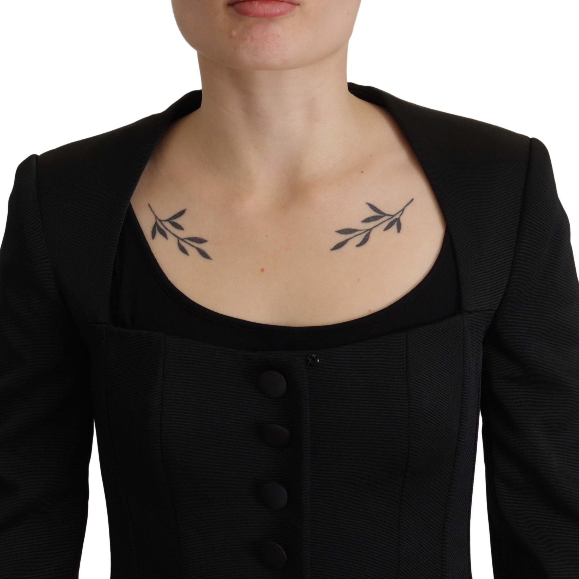 Dolce & Gabbana Black Slim Fit Long Sleeves Snap Jacket