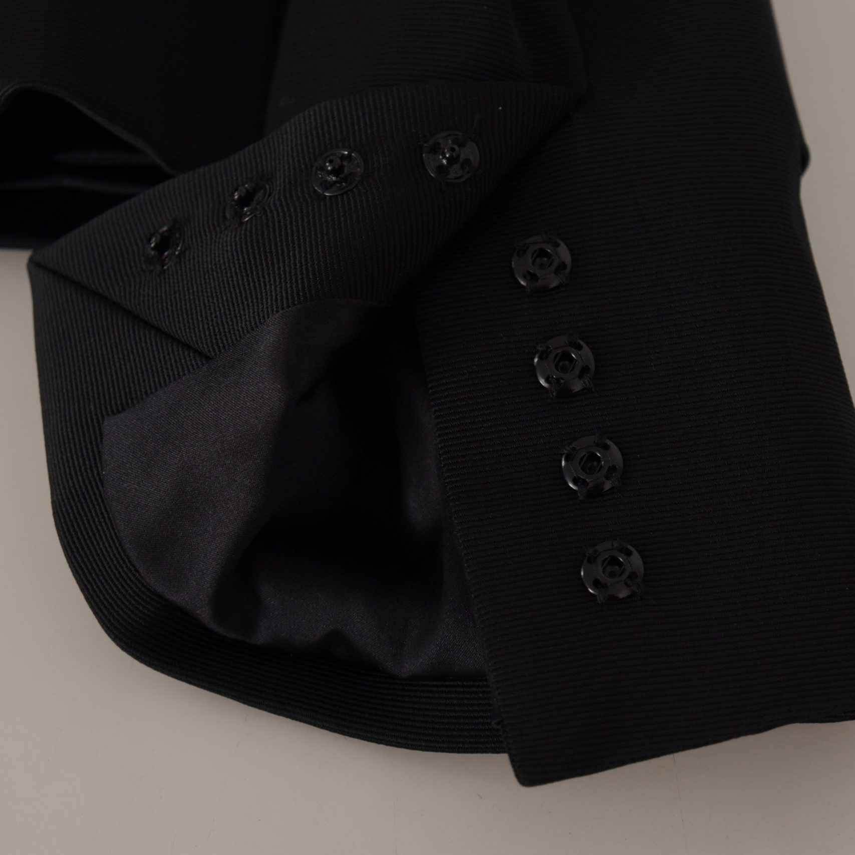 Dolce & Gabbana Black Slim Fit Long Sleeves Snap Jacket