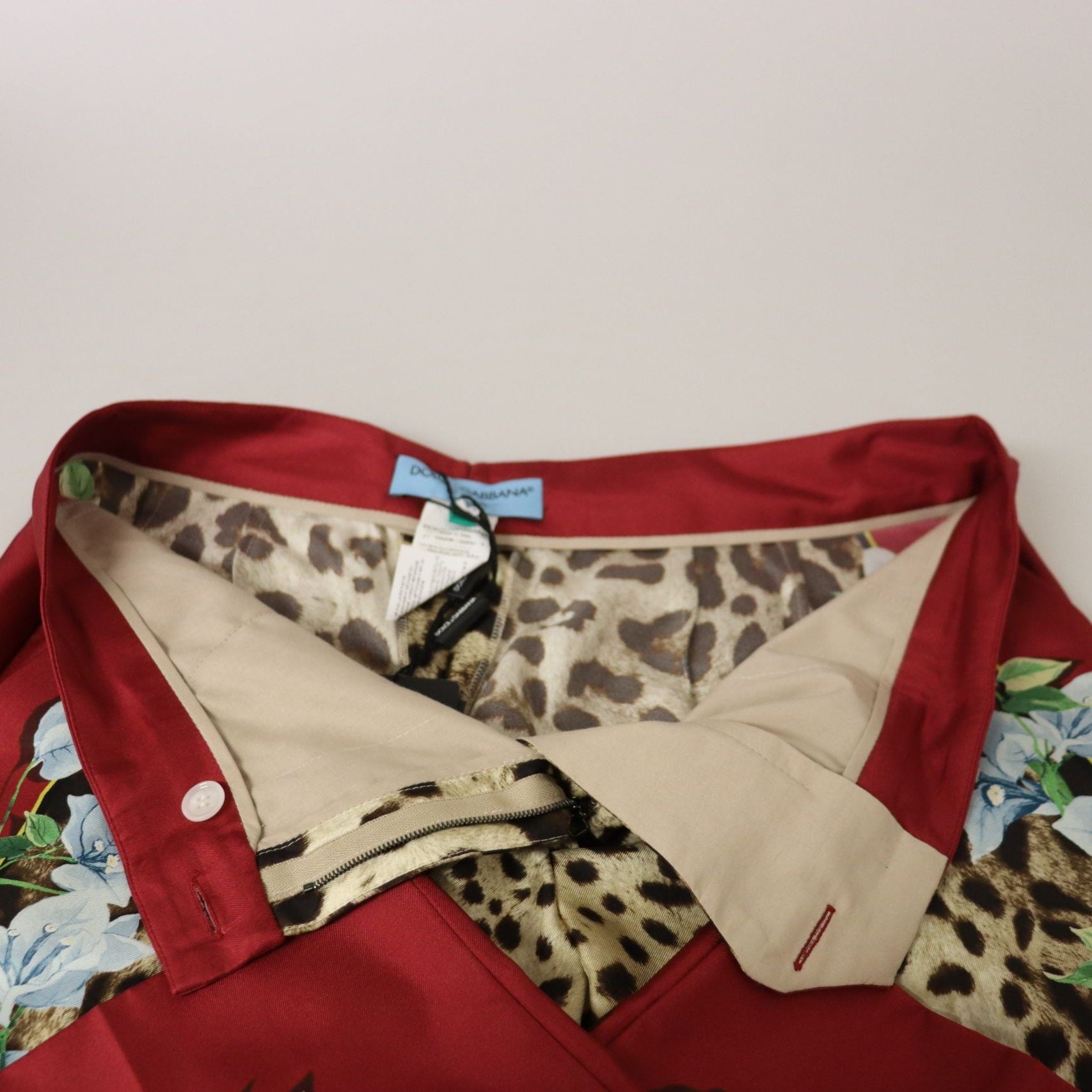 Dolce & Gabbana Multicolor Leopard Flora Printed Mid Waist Trouser Pants