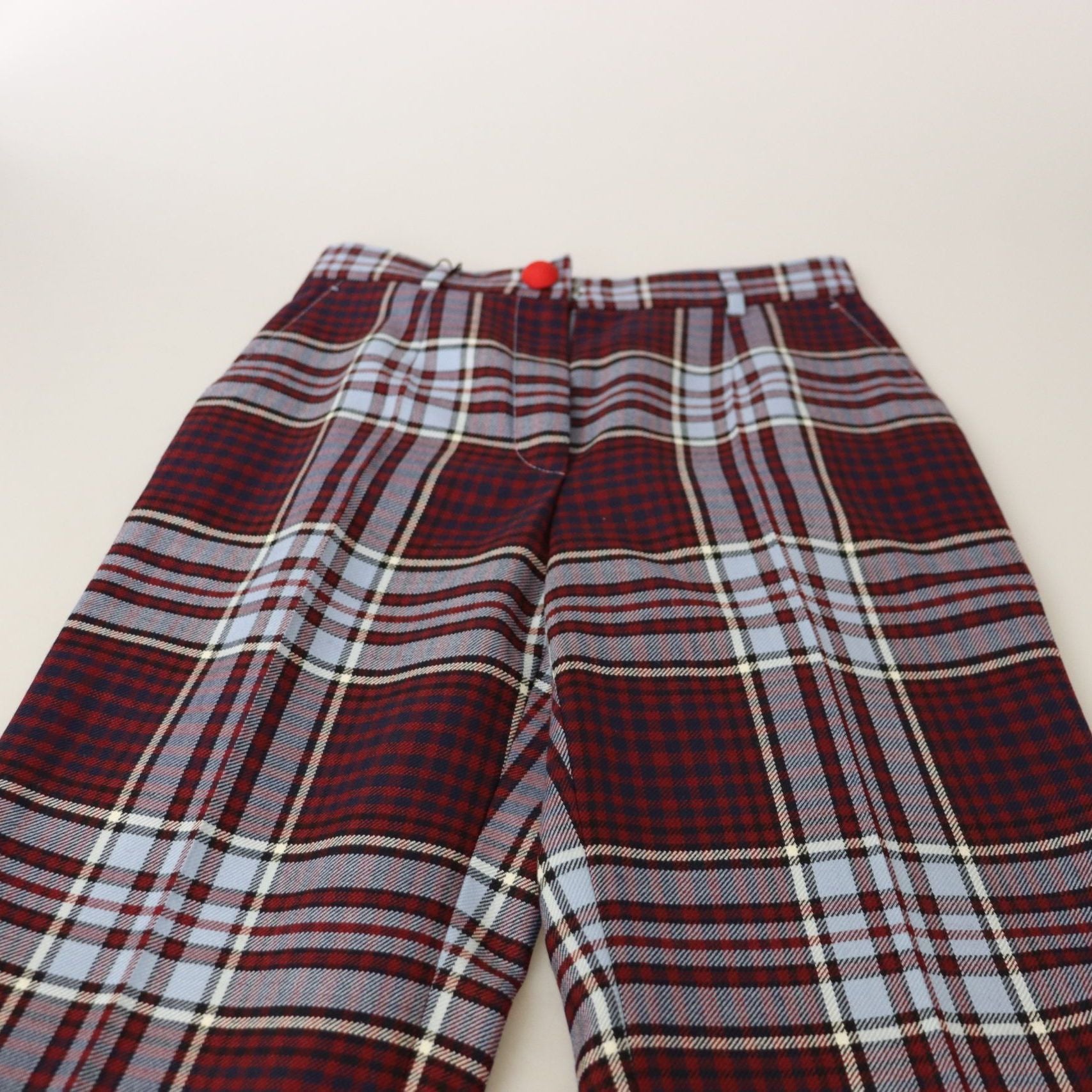 Dolce & Gabbana Gray Checked High Waist Cropped Trouser Pants