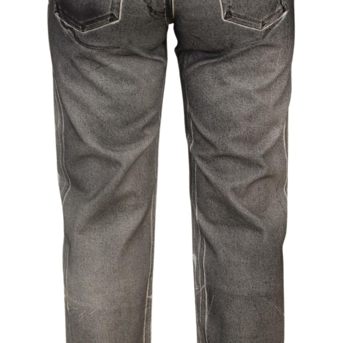 Dolce & Gabbana Grey Washed High Waist Denim Pants Cotton Jeans