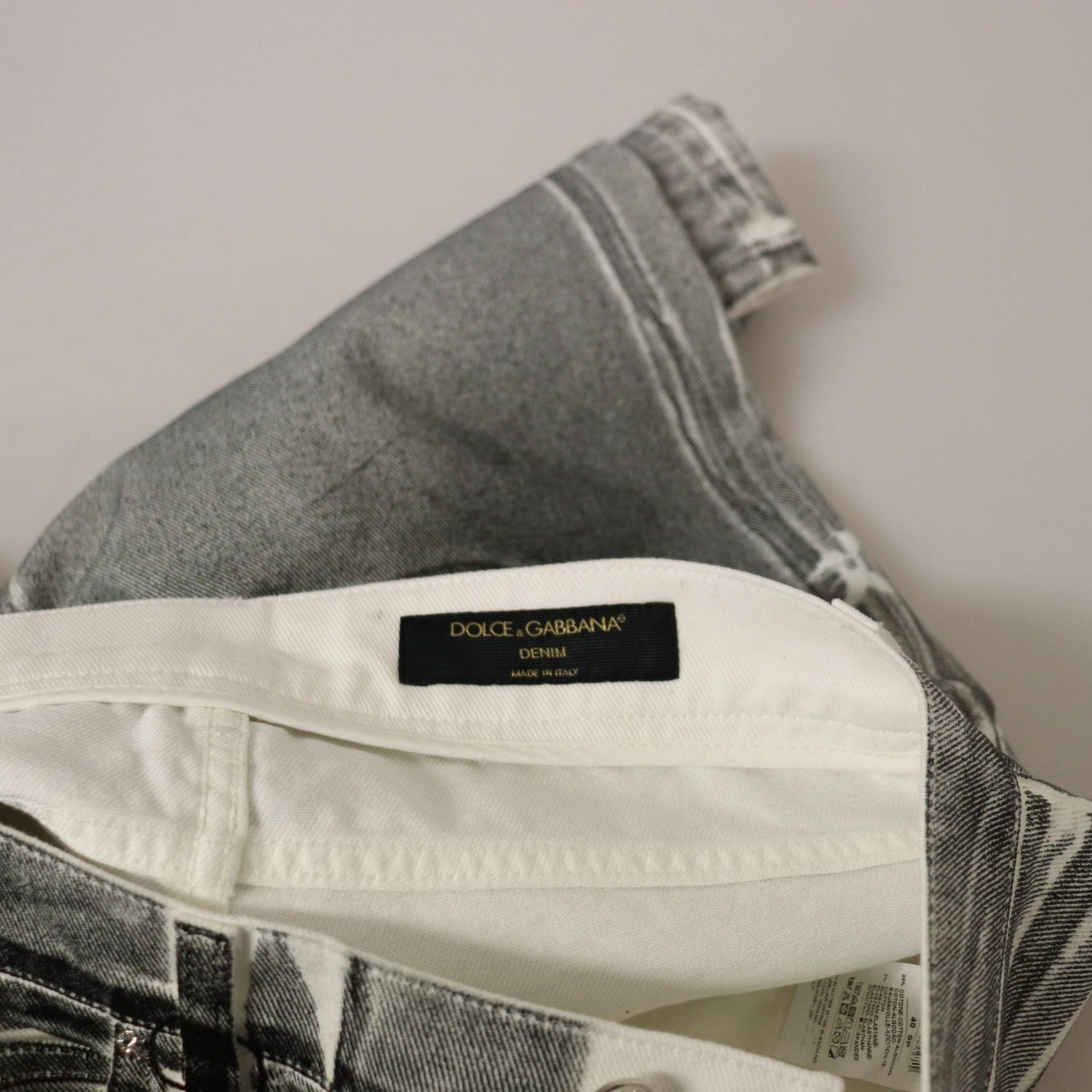 Dolce & Gabbana Grey Washed High Waist Denim Pants Cotton Jeans