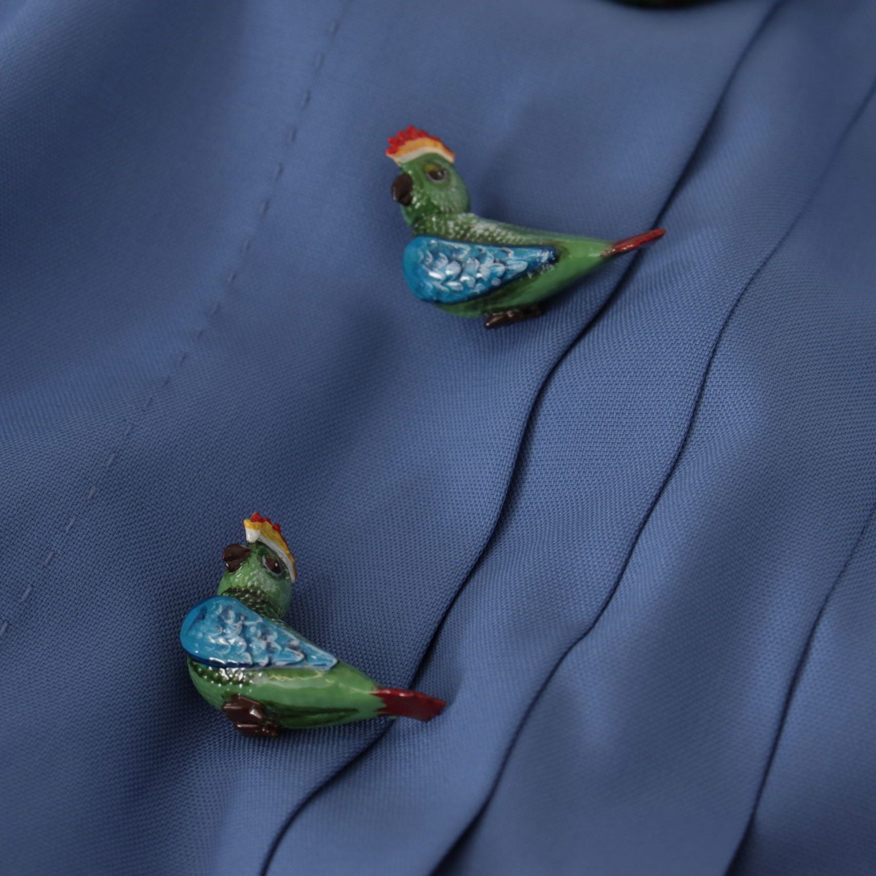 Dolce & Gabbana Blue Embellished Pleated Mini Skirt Wool