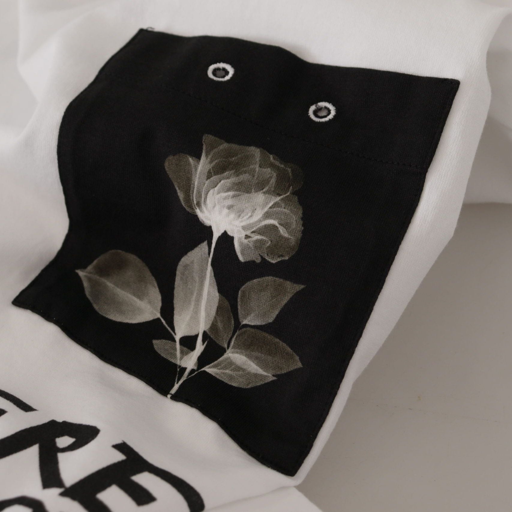 Dolce & Gabbana White Slogan Print Round Neck Cotton T-shirt