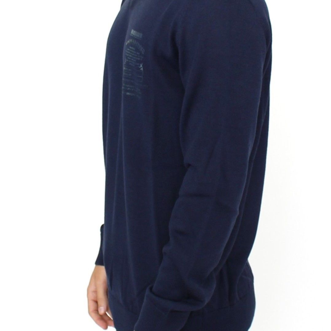 Ermanno Scervino Blue Wool Blend V-neck Pullover Sweater