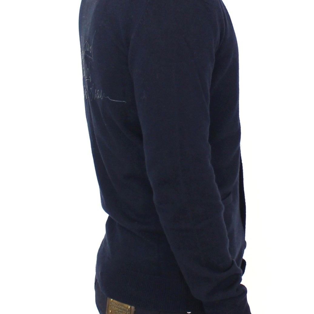 Ermanno Scervino Blue Wool Cashmere Cardigan Pullover Sweater