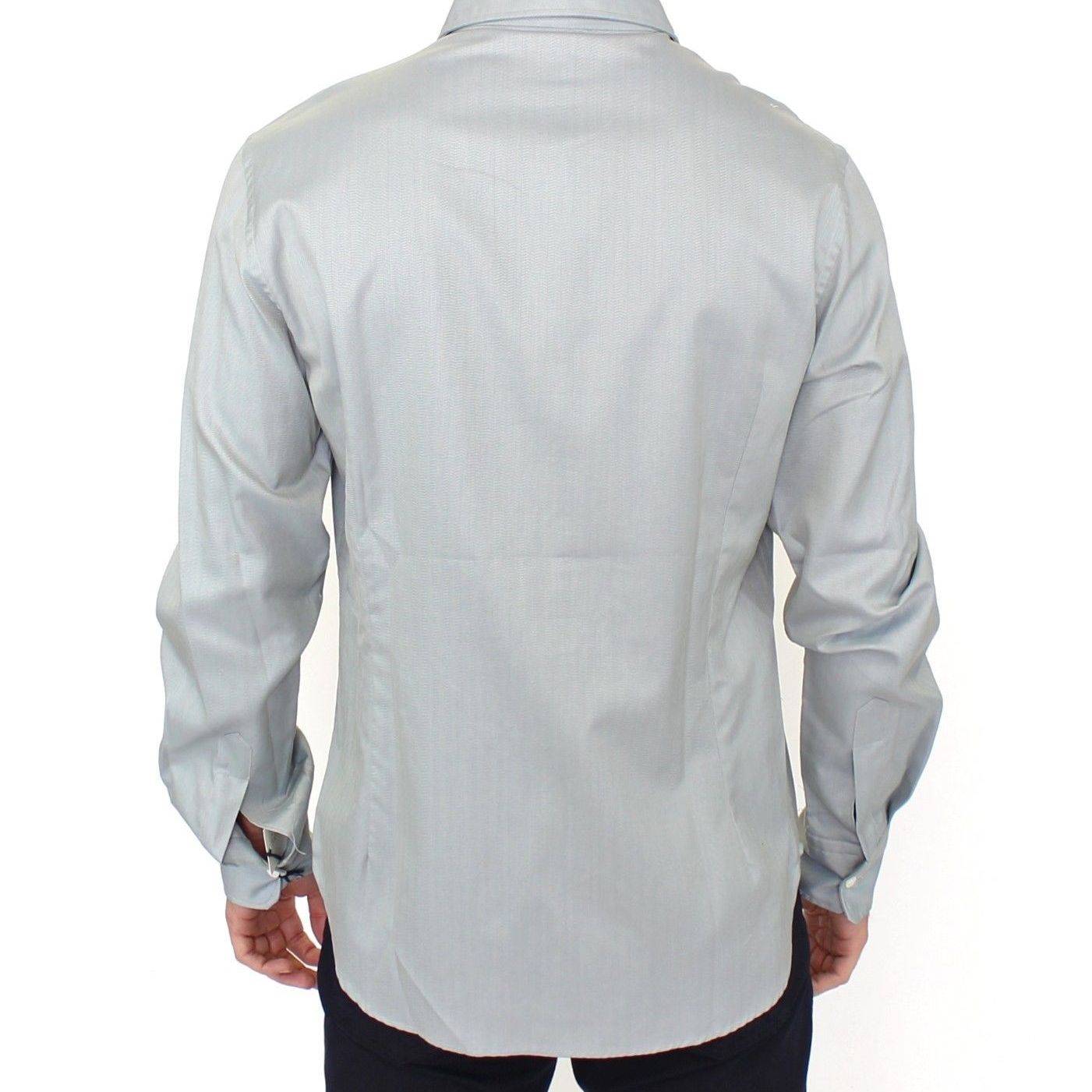 Ermanno Scervino Gray Cotton Long Sleeve Casual Shirt Top