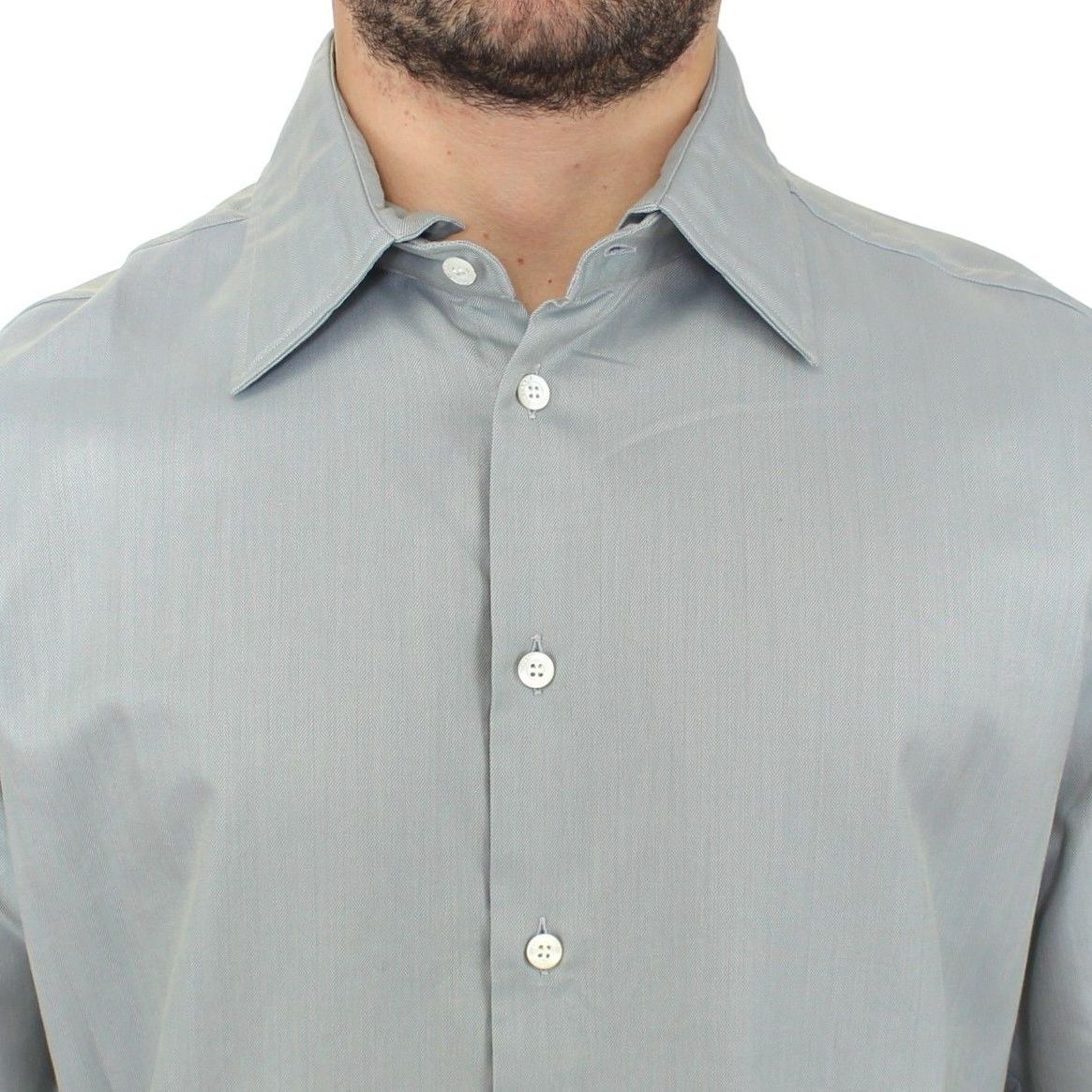 Ermanno Scervino Gray Cotton Long Sleeve Casual Shirt Top