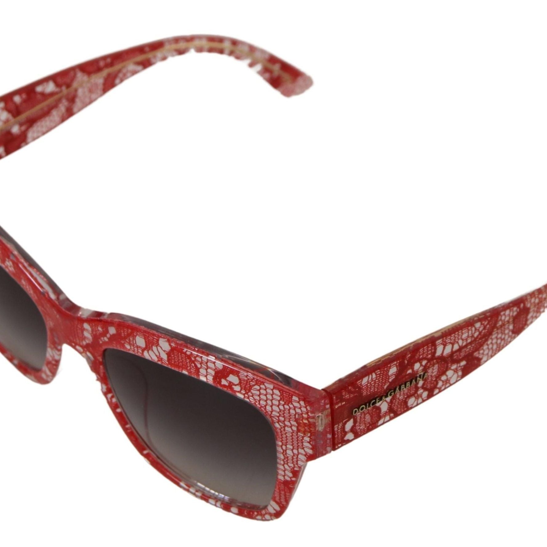 Dolce & Gabbana Red Lace Acetate Rectangle Shades DG4231F Sunglasses