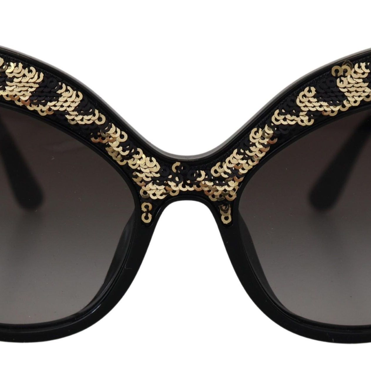 Dolce & Gabbana Black Gold Sequin Butterfly Polarized DG4326 Sunglasses