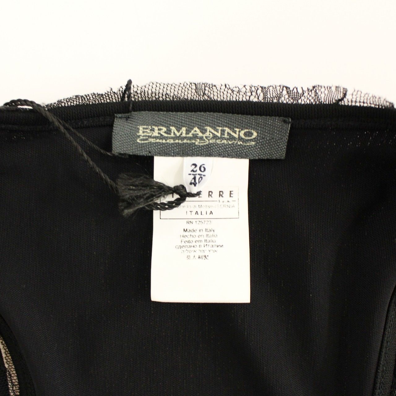 Ermanno Scervino Black Lace Lined Stretch Mini Dress