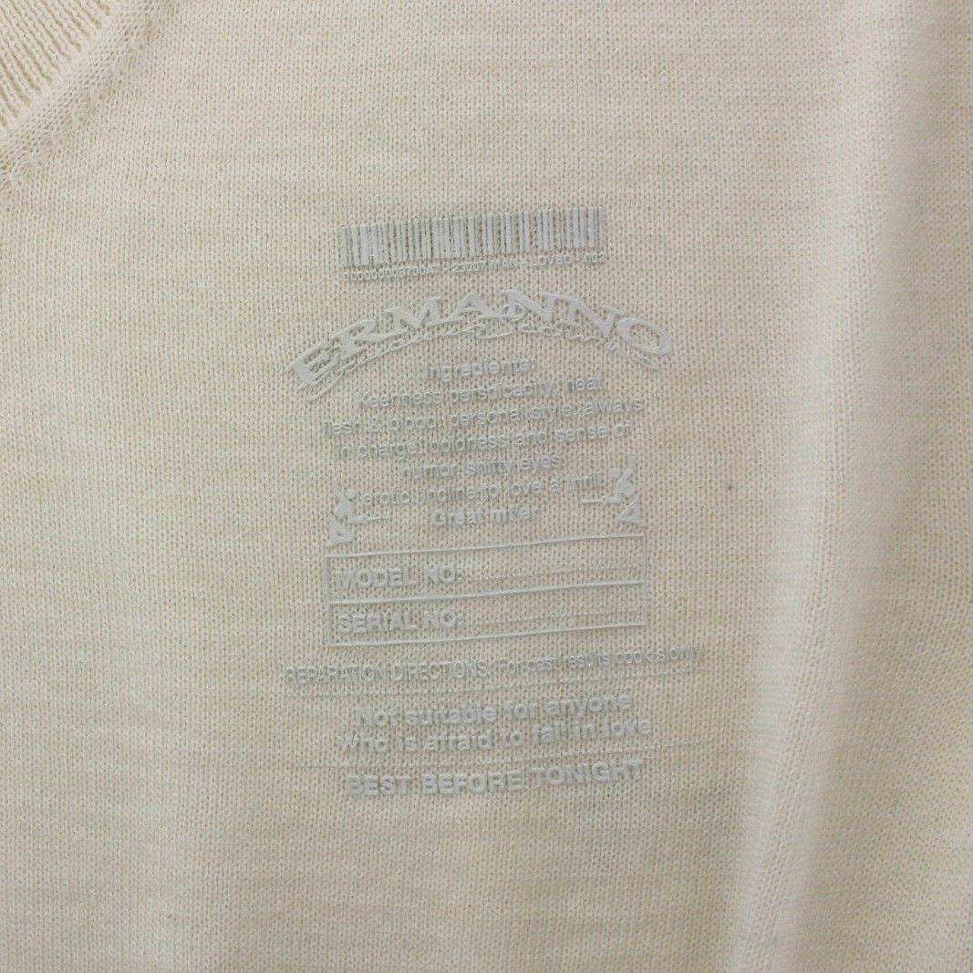 Ermanno Scervino Off White Wool Blend V-neck Pullover Sweater