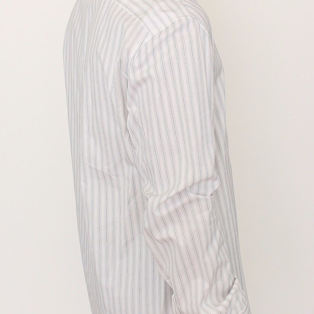 Ermanno Scervino White Black Striped Regular Fit Casual Shirt