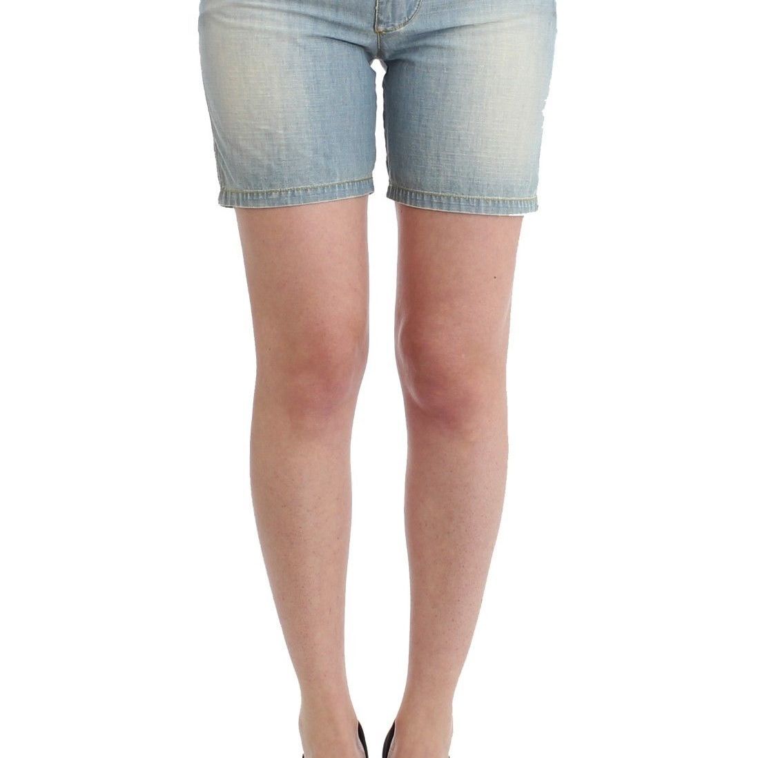 Ermanno Scervino Beachwear Blue Denim City Casual Dress Shorts