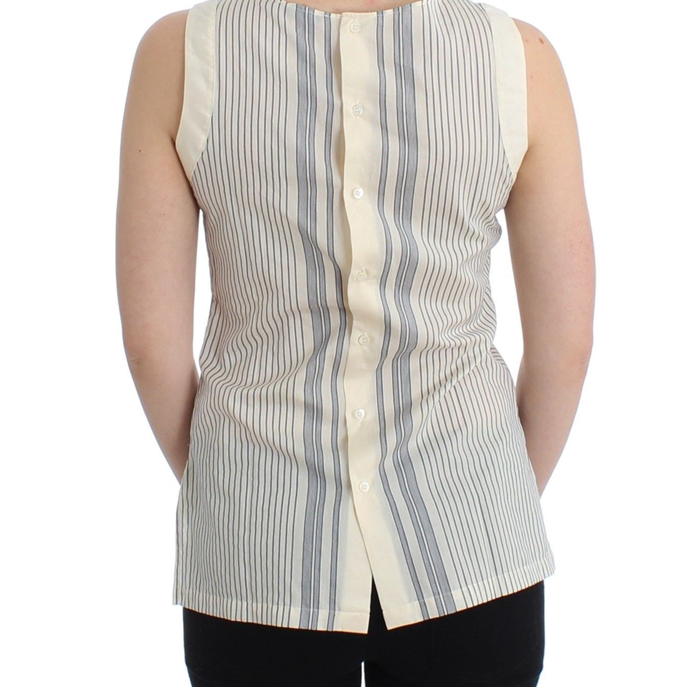 Ermanno Scervino Beachwear Striped Top Blouse Shirt Bow Tank