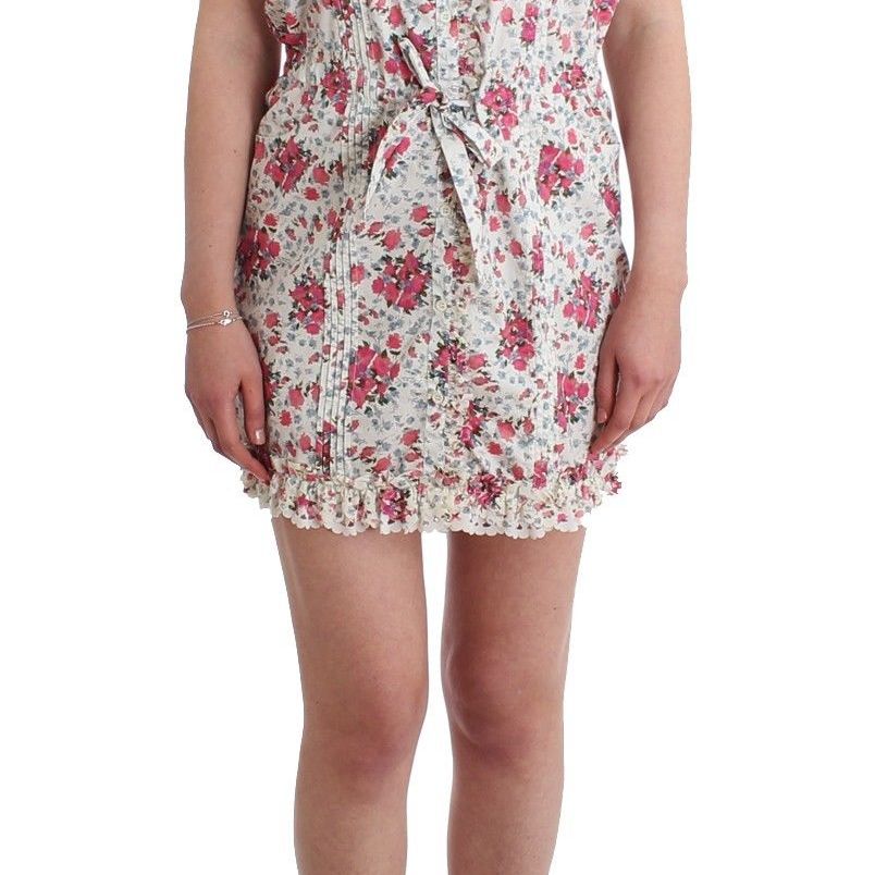Ermanno Scervino Beachwear Pink Floral Beach Mini Dress Short