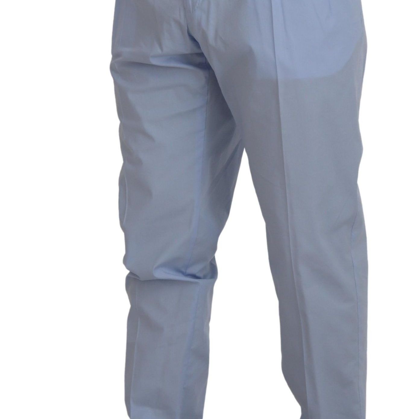 Dolce & Gabbana Blue Cotton Stretch Trousers Chinos Pants