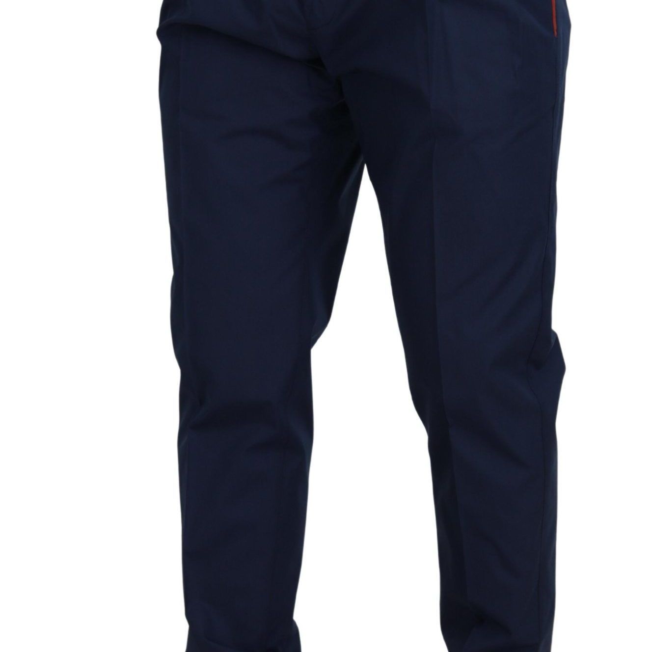 Dolce & Gabbana Blue Cotton Silk Trousers Chinos Pants