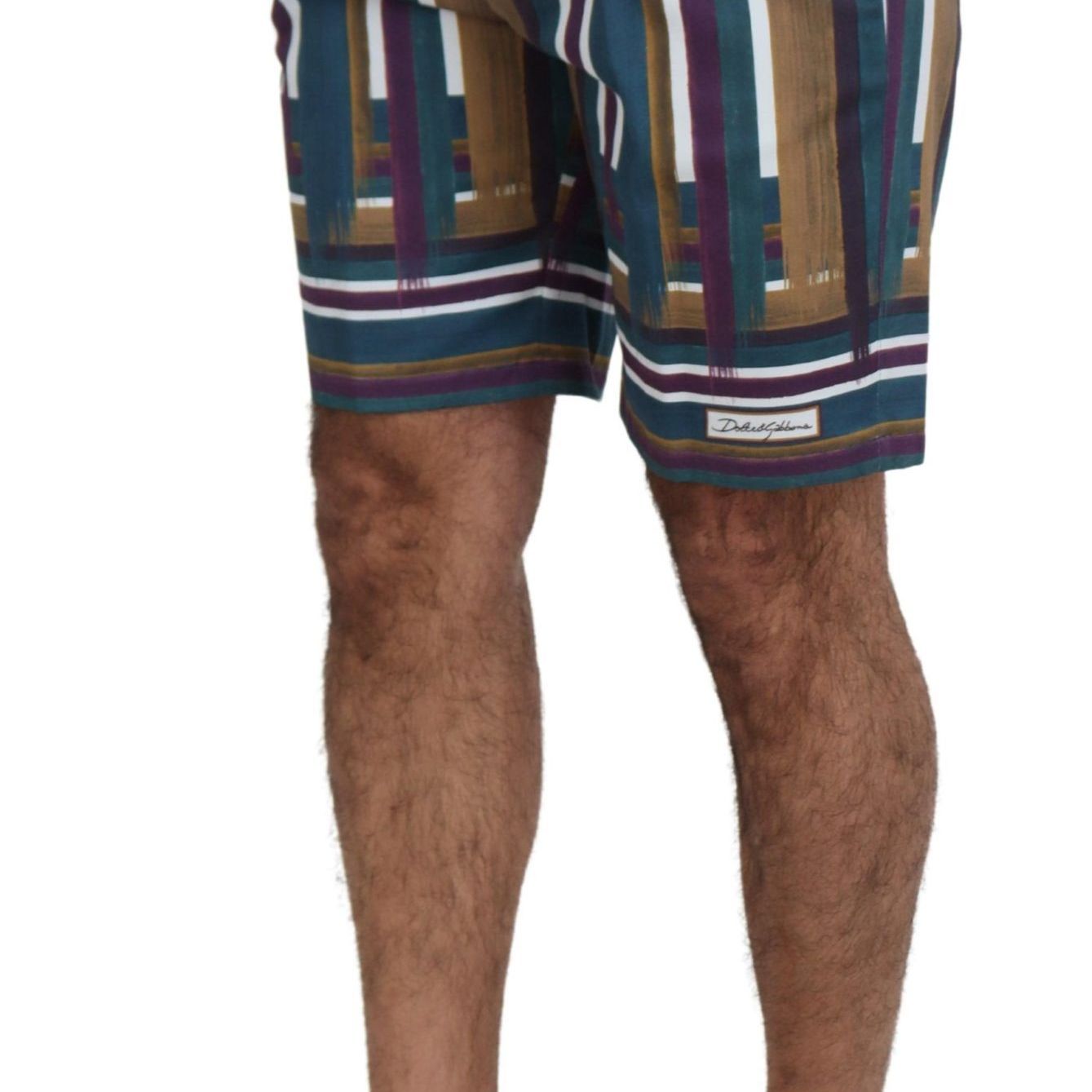Dolce & Gabbana Multicolor Striped Stretch Cotton Shorts
