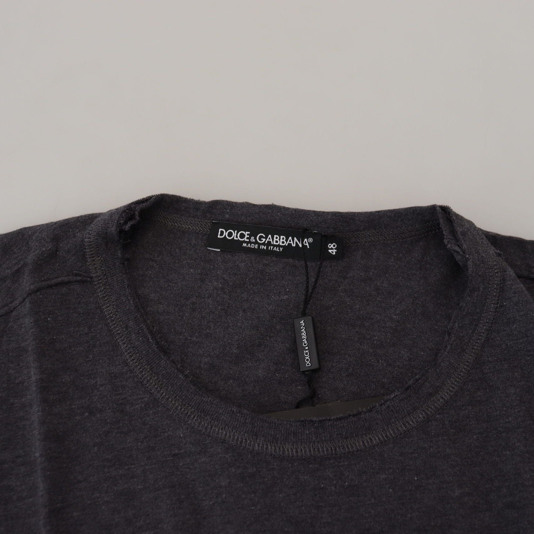 Dolce & Gabbana Gray Crewneck Cotton Short Sleeve T-shirt