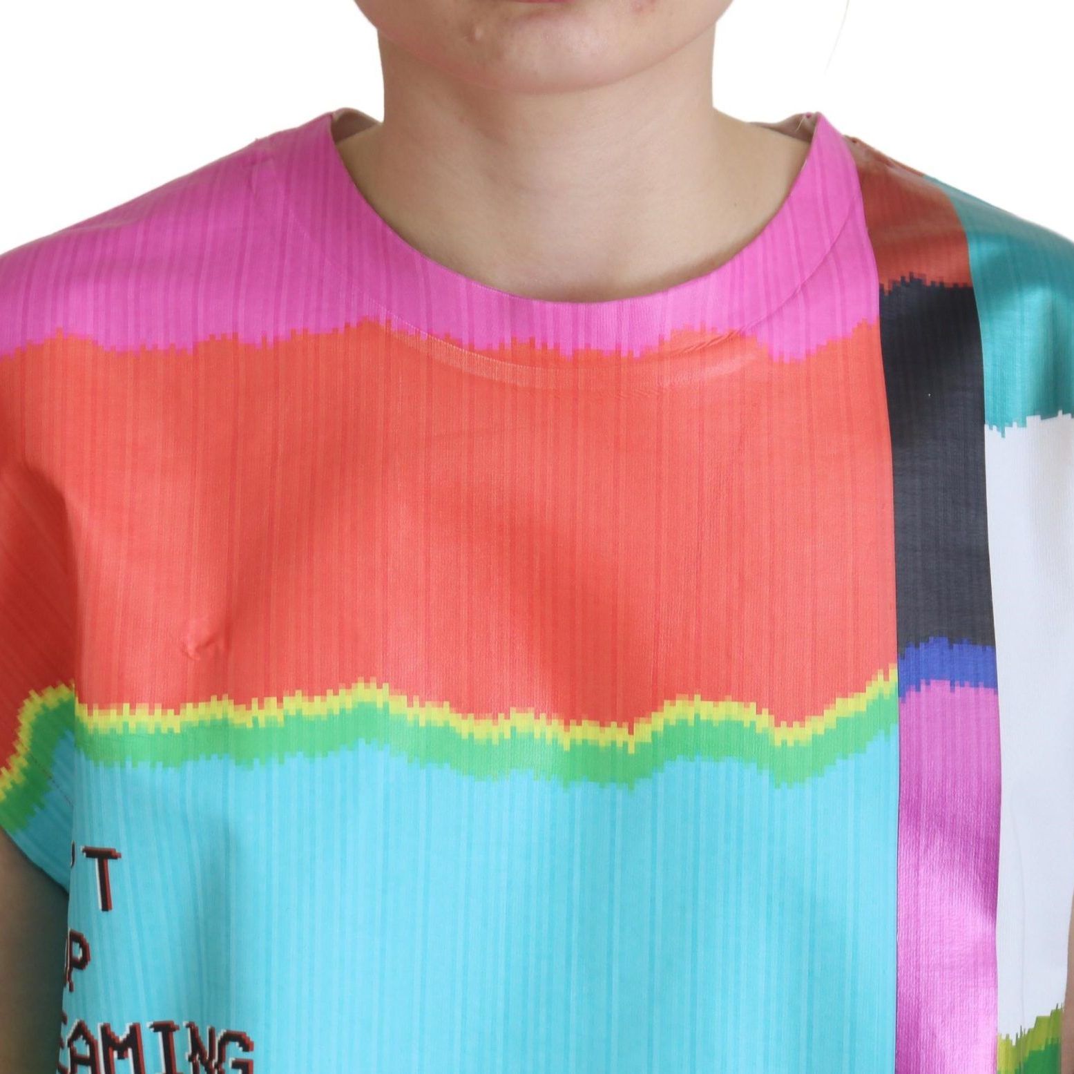 Dolce & Gabbana Multicolor TV Print Blouse Cotton T-shirt