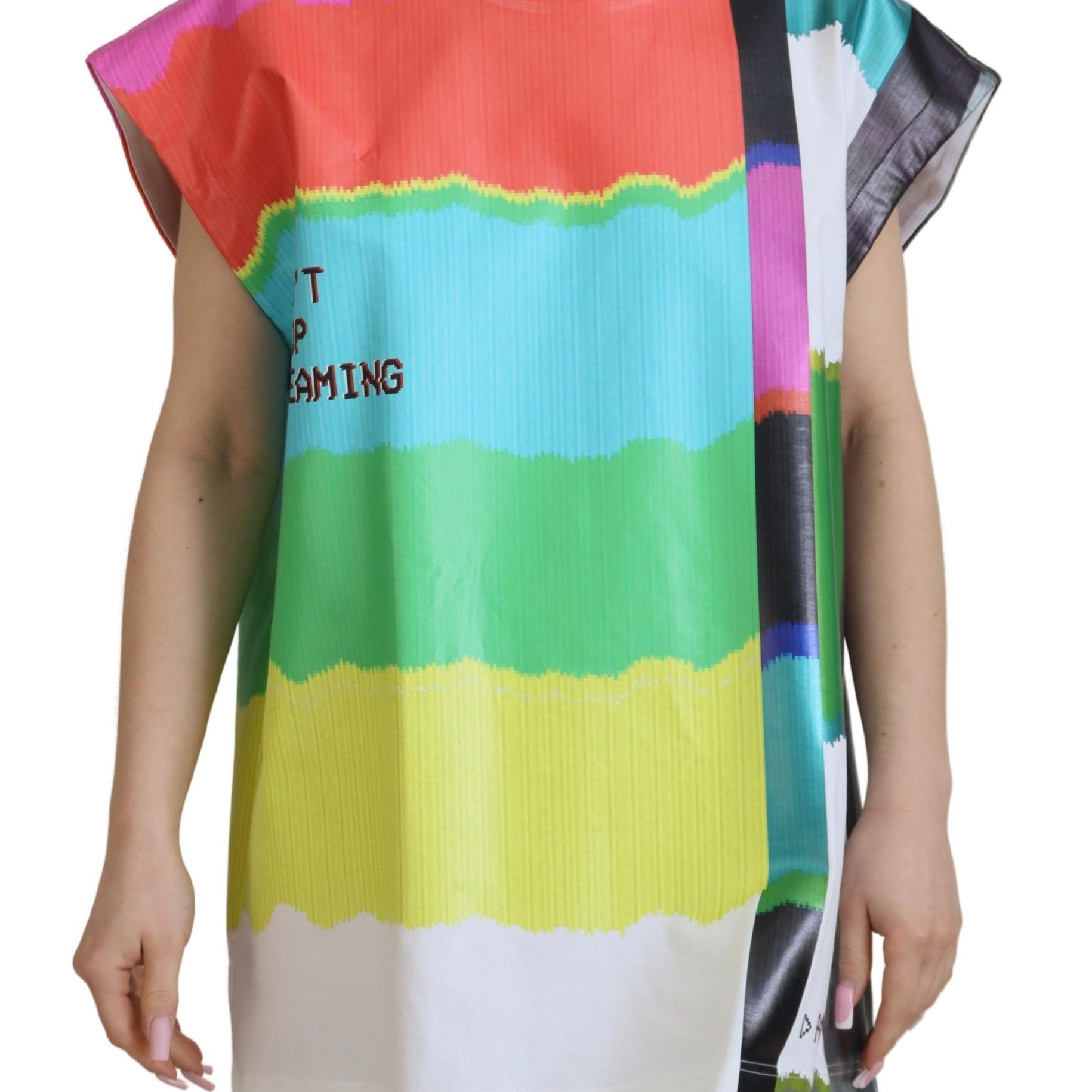 Dolce & Gabbana Multicolor TV Print Blouse Cotton T-shirt