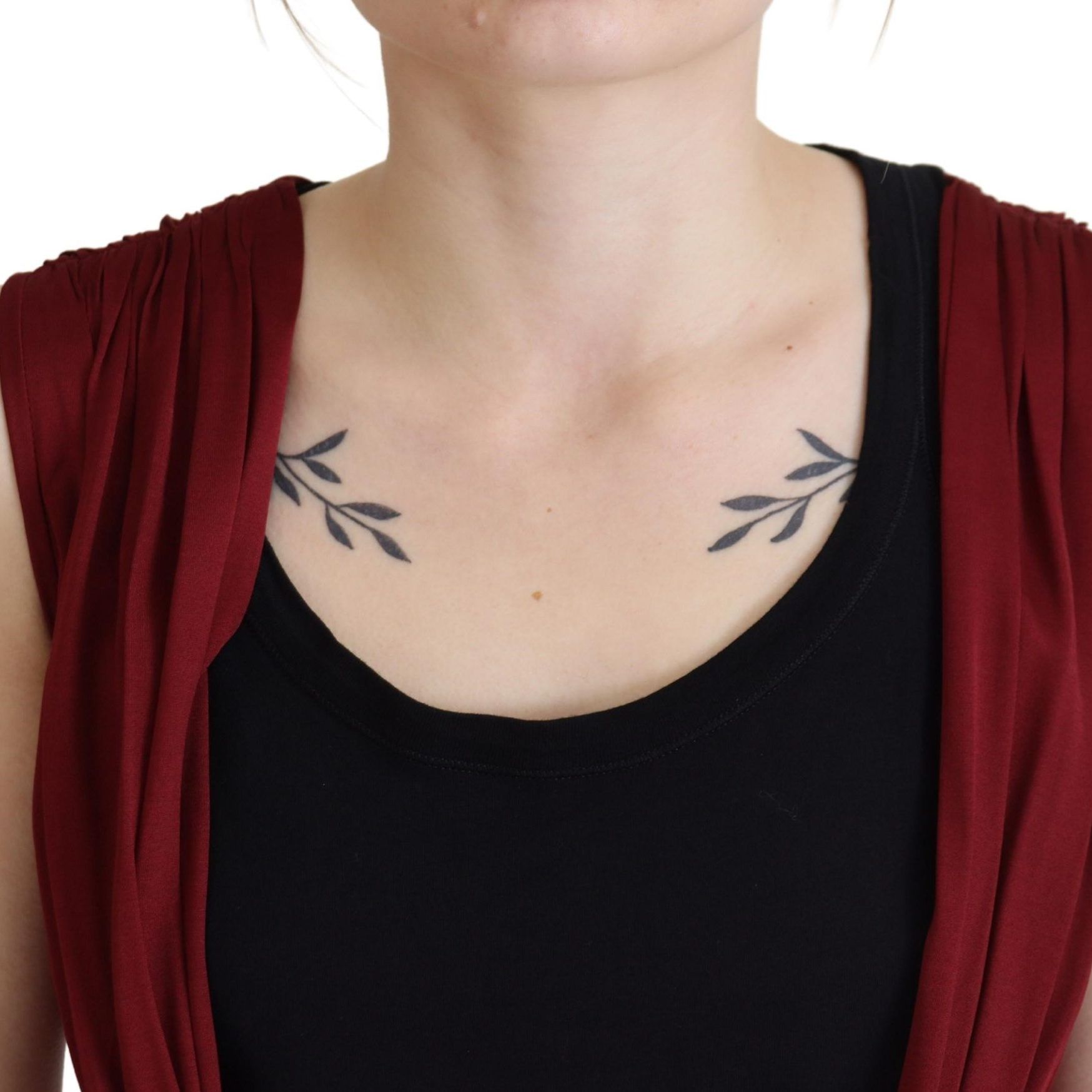 Dolce & Gabbana Bordeaux Silk Stretch Top Vest Blouse