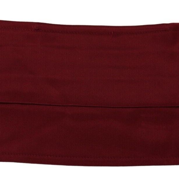 Dolce & Gabbana Maroon Silk Pleated Elastic Ear Strap One Size Face Mask