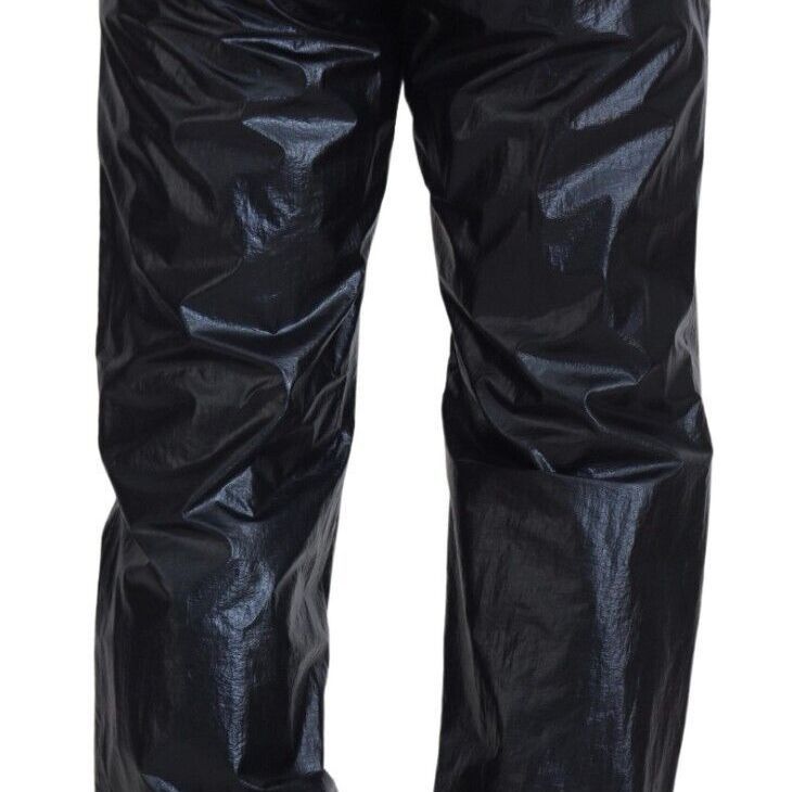 Dolce & Gabbana Black Shining Drawstring Trouser Nylon Pants