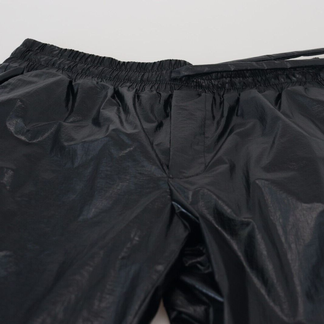 Dolce & Gabbana Black Shining Drawstring Trouser Nylon Pants