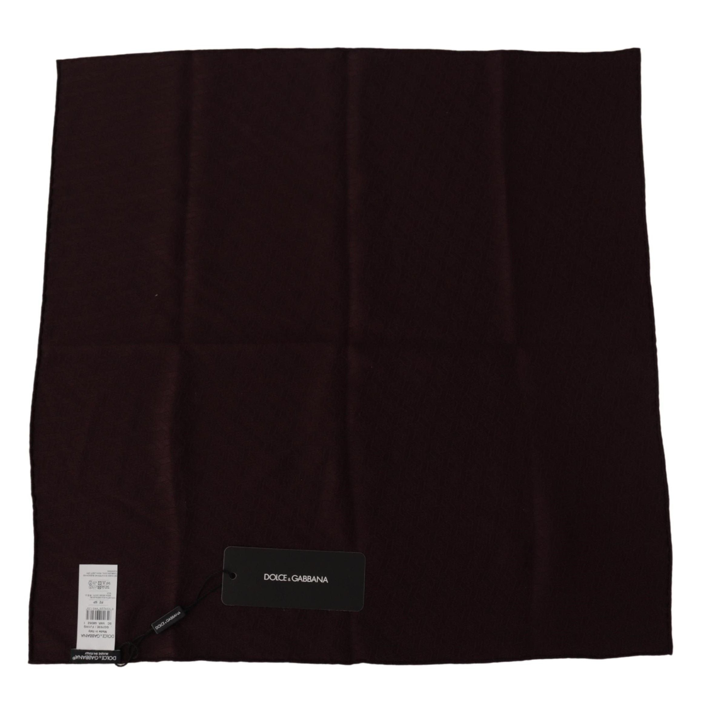 Dolce & Gabbana Brown Silk Blend Square Wrap Handkerchief Scarf