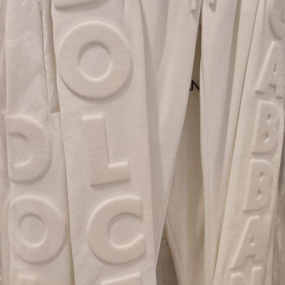 Dolce & Gabbana White Sport Logo Cotton Sweatpants Trousers Pants