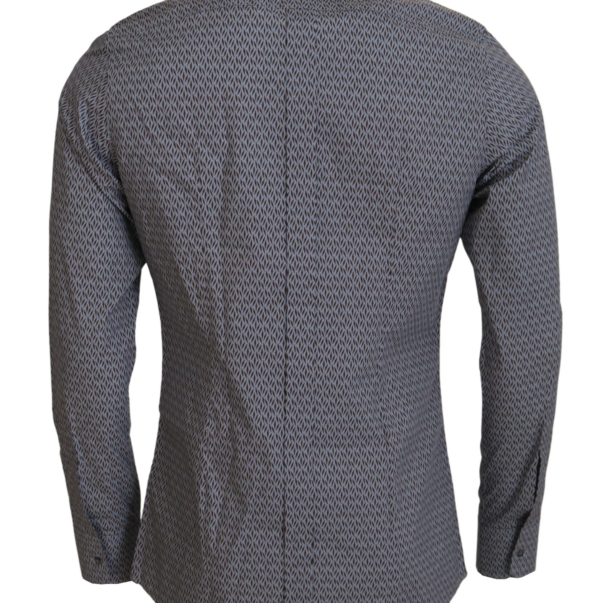 Dolce & Gabbana Gray Brown GOLD Slim Fit Dress Formal Shirt