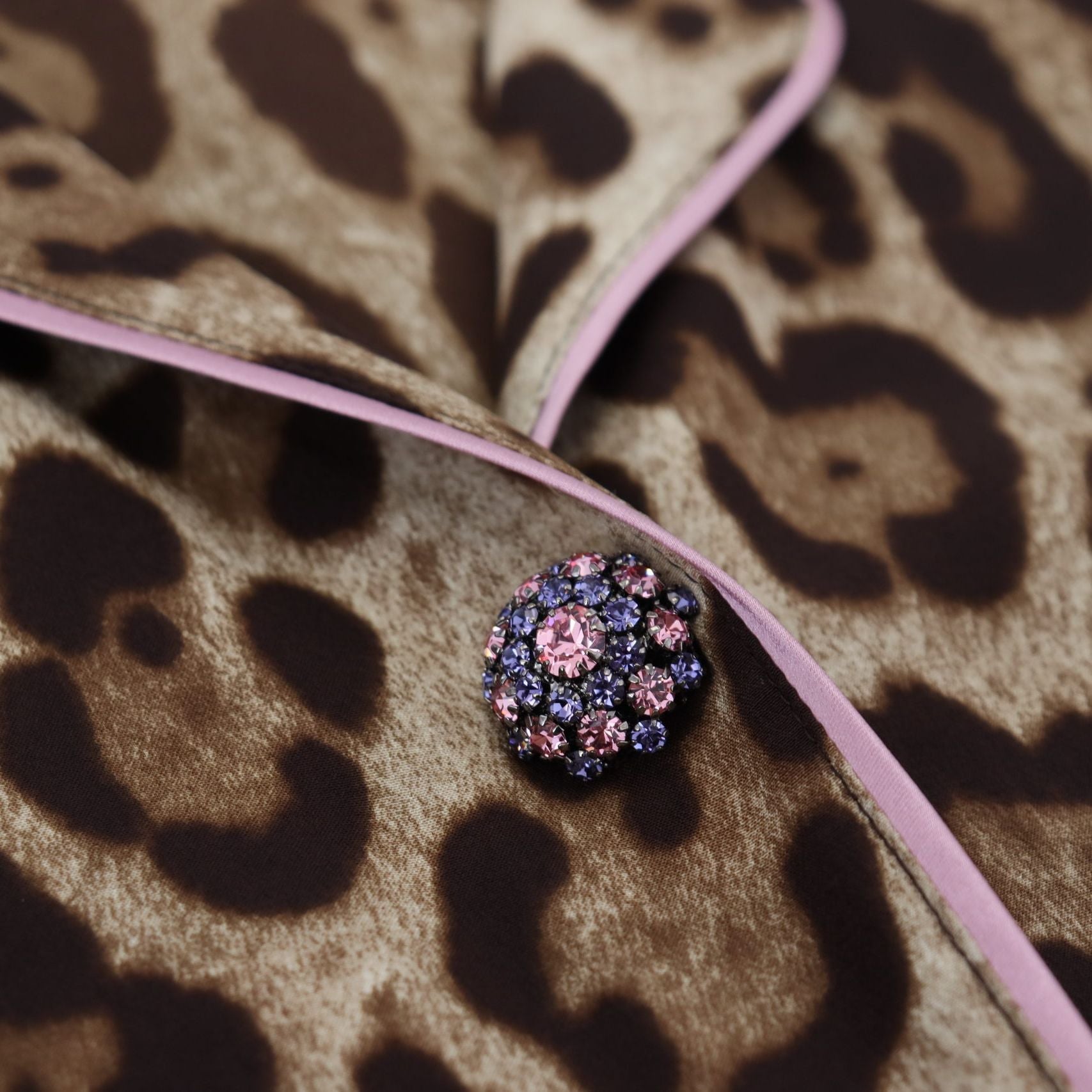 Dolce & Gabbana Brown Leopard Print Long Sleeves Blouse Top