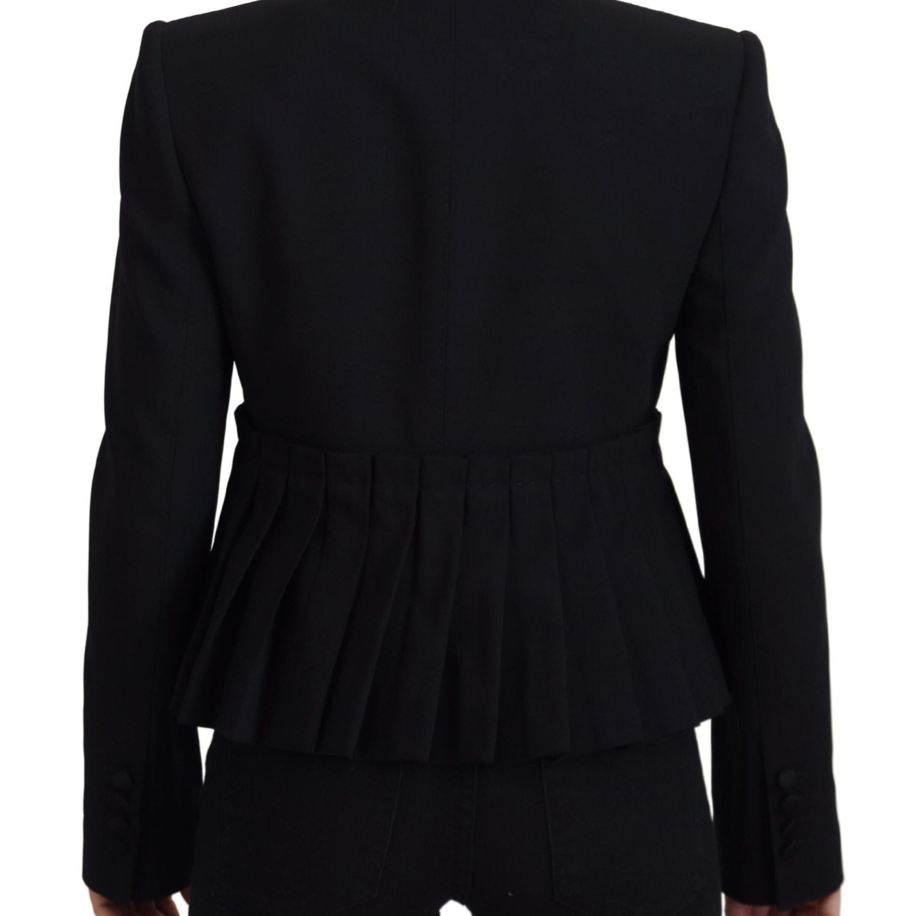 Dolce & Gabbana Black Single Breasted Fit Blazer Wool Jacket