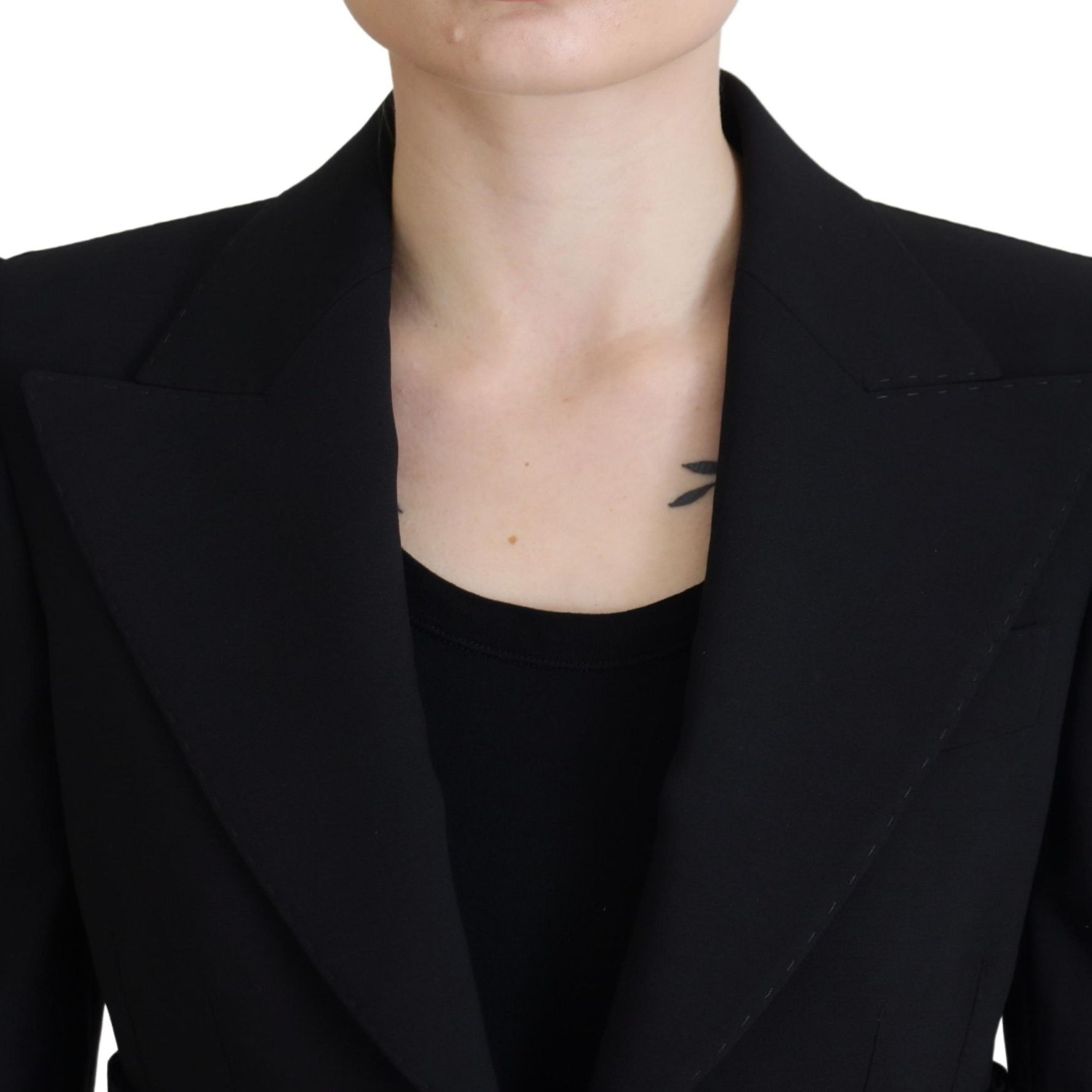 Dolce & Gabbana Black Single Breasted Fit Blazer Wool Jacket