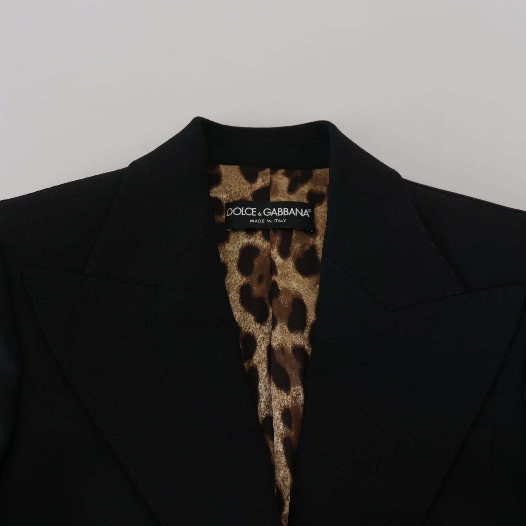 Dolce & Gabbana Black Single Breasted Fit Blazer Wool Jacket