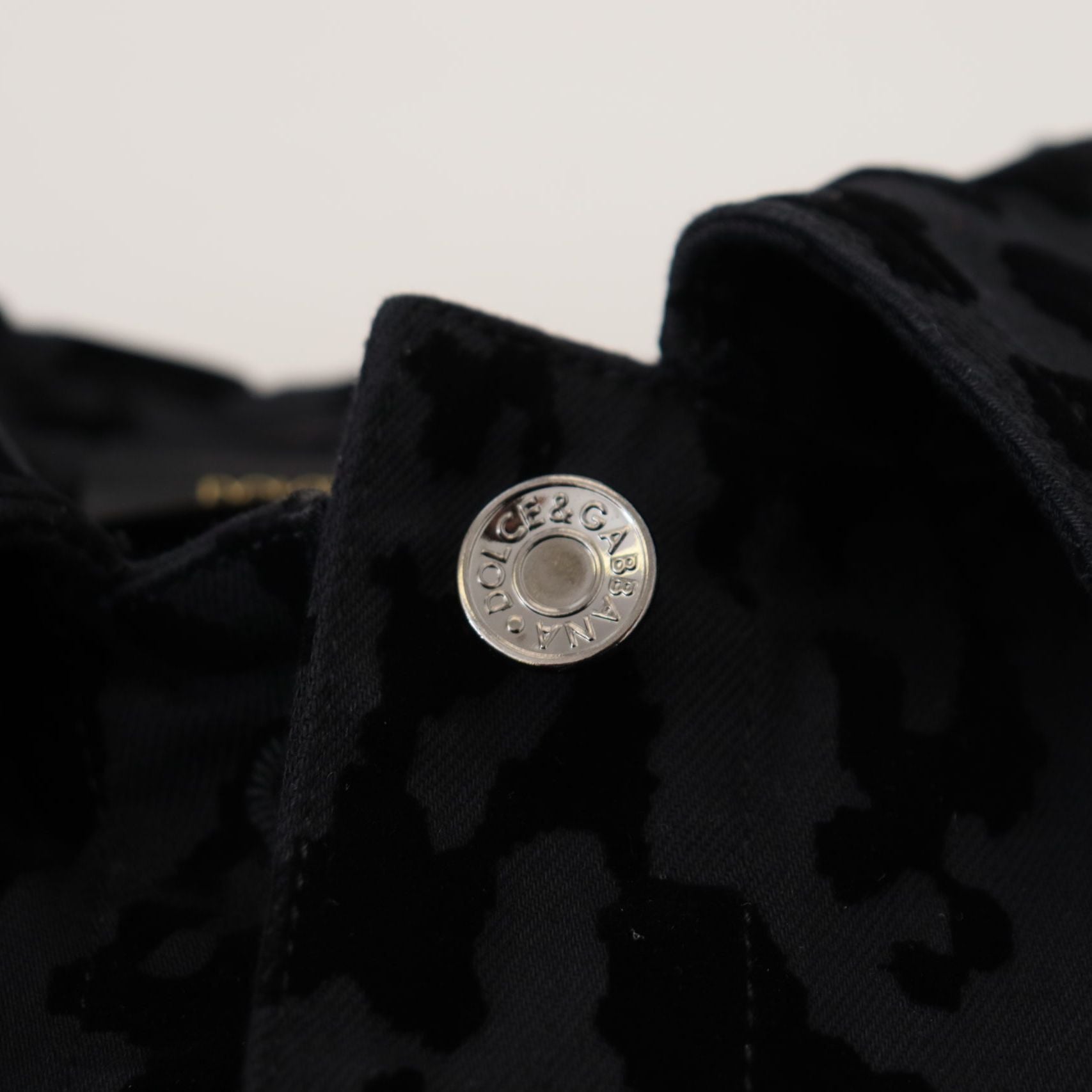 Dolce & Gabbana Black Leopard Long Sleeve Denim Cotton Jacket