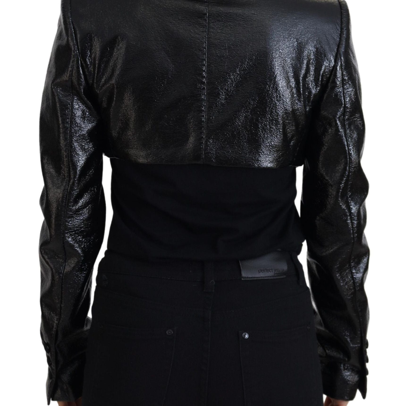 Dolce & Gabbana Black Long Sleeves Crop Blazer Cotton Jacket