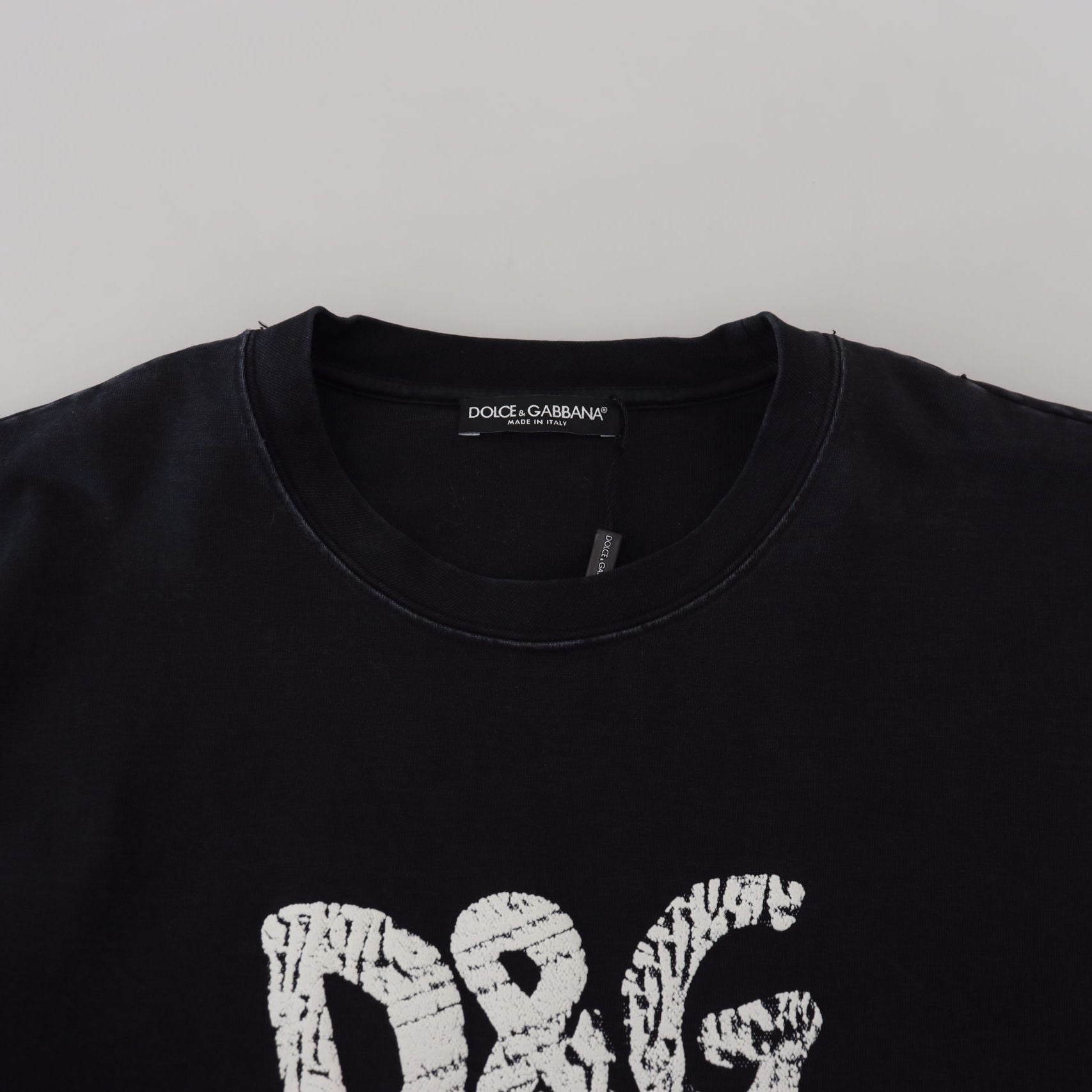 Dolce & Gabbana Black D&G Fashion Round Neck Cotton T-shirt